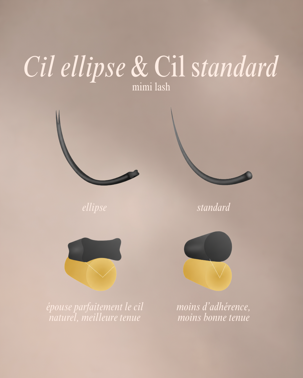 Cils ellipse flat Lash pour extensions de cils Mimi Lash